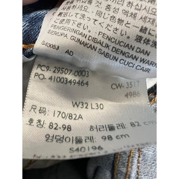 Levis 511 Slim Fit Mens Blue Jeans Size 34 W/32 L Denim Cotton Blend - Picture 3 of 7